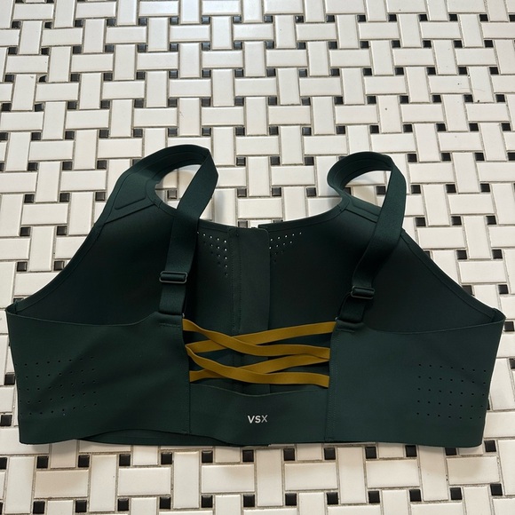 Women's Dark Green Zip-Front Bra - Picture 2 of 7